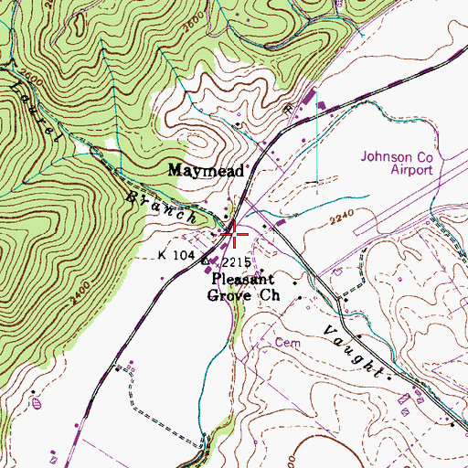 Topographic Map of Laurel Branch, TN