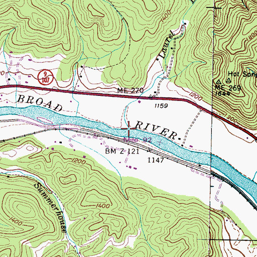 Topographic Map of Laurel Branch, TN