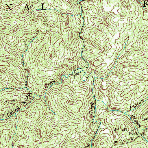 Topographic Map of Laurel Creek, TN