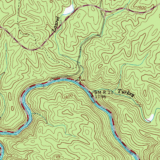 Topographic Map of Laurel Creek, TN