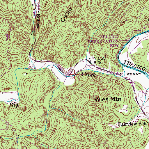 Topographic Map of Laurel Creek, TN