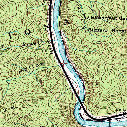 Topographic Map of Laurel Hollow, TN