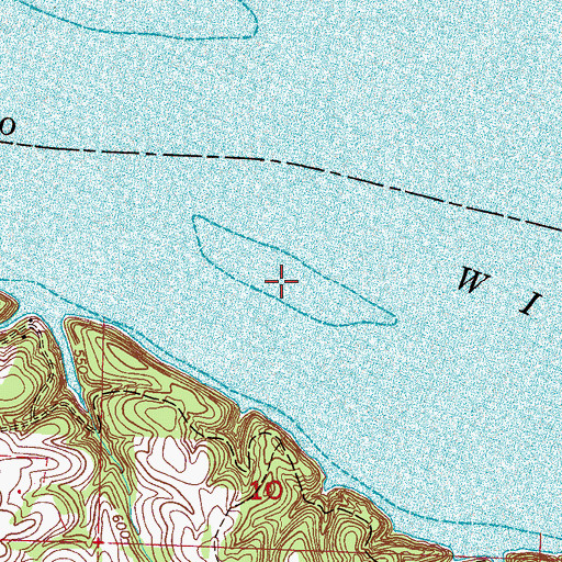Topographic Map of Eagle Island (historical), AL