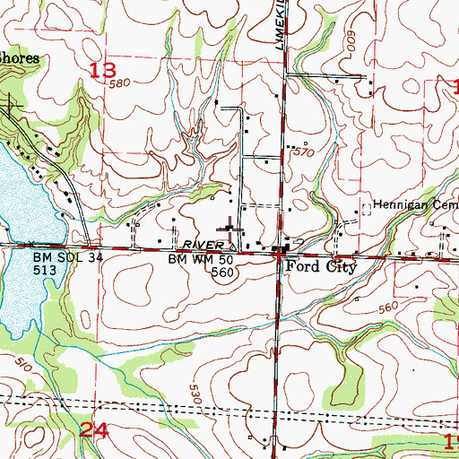 Topographic Map of East Colbert Church, AL