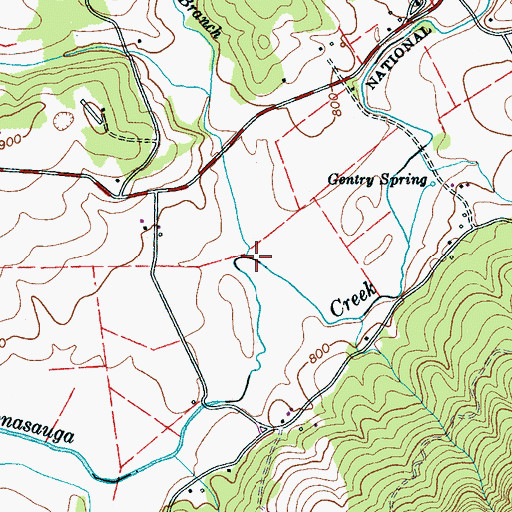 Topographic Map of Lick Branch, TN