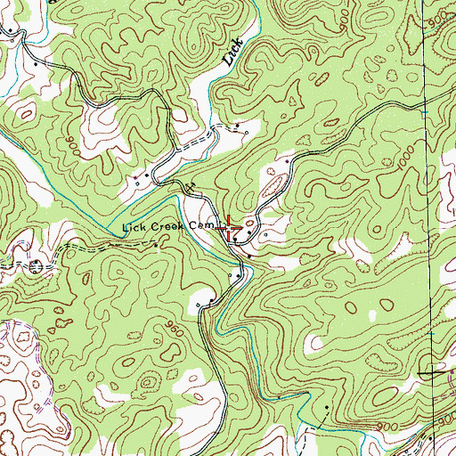 Topographic Map of Lick Creek Cemetery, TN
