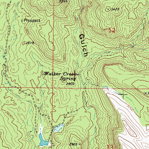 Topographic Map of Walker Creek Spring, AZ