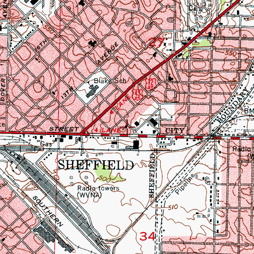 Topographic Map of Eastside Missionary Baptist Church, AL