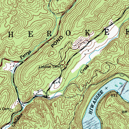 Topographic Map of Lindner Cemetery, TN