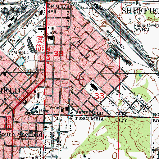 Topographic Map of Everdale Missionary Baptist Church, AL
