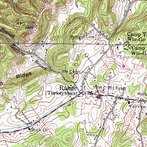 Topographic Map of Little Cemetery, TN
