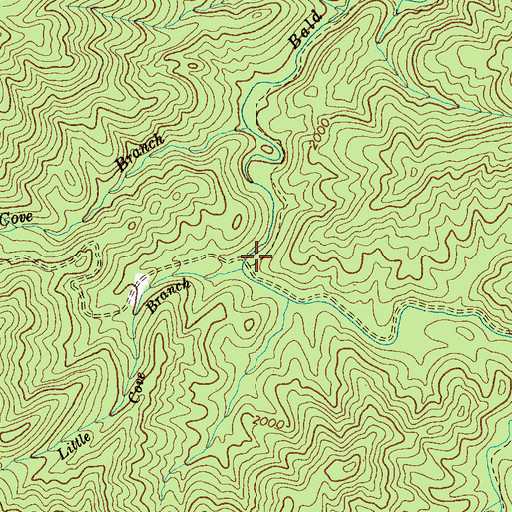 Topographic Map of Little Cove Branch, TN