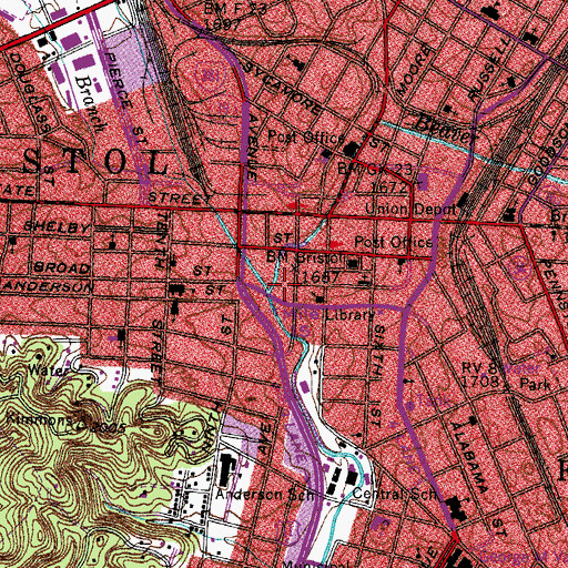 Topographic Map of Little Creek, TN