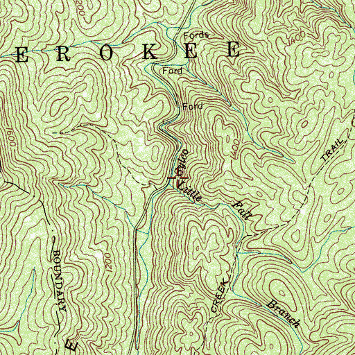 Topographic Map of Little Fall Branch, TN