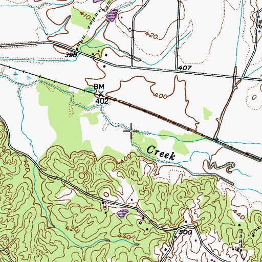 Topographic Map of Little Indian Creek, TN