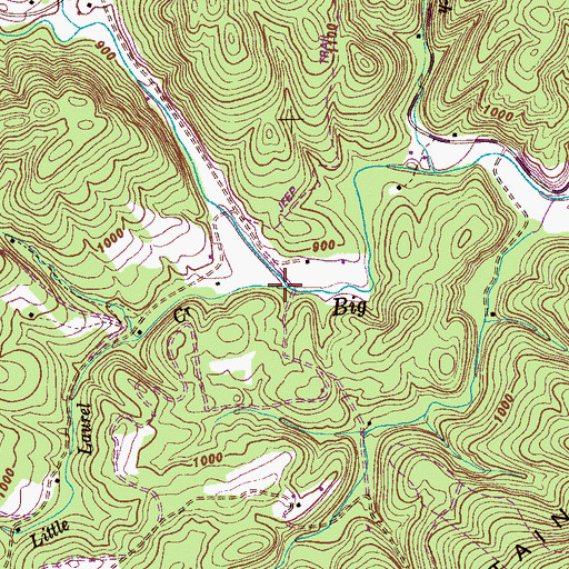 Topographic Map of Little Laurel Creek, TN
