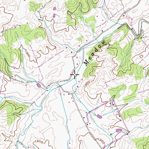 Topographic Map of Little Meadow Creek, TN