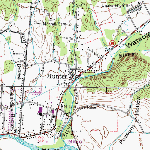 Topographic Map of Little Stony Creek, TN