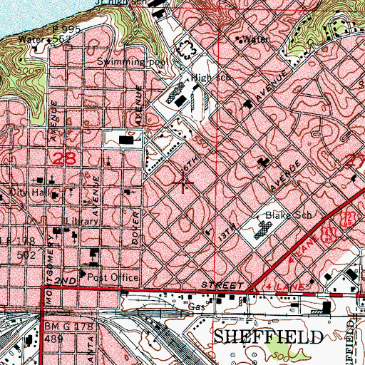 Topographic Map of First Church of the Nazarene, AL