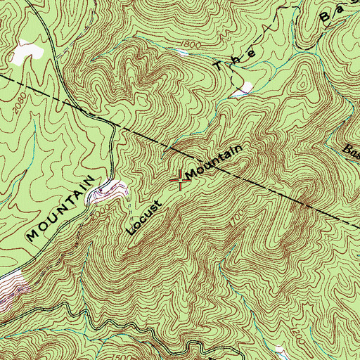 Topographic Map of Locust Mountain, TN