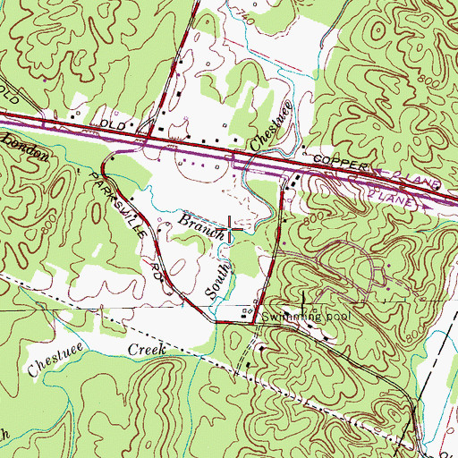 Topographic Map of London Branch, TN