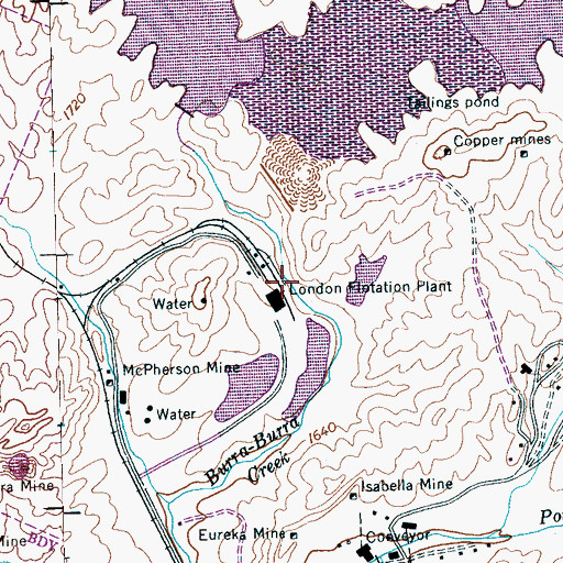 Topographic Map of London Flotation Plant, TN