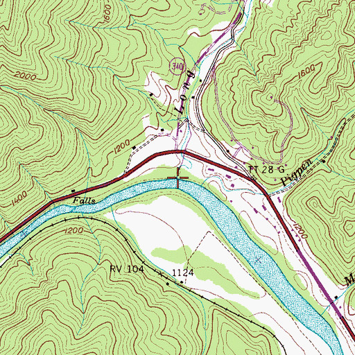 Topographic Map of Long Creek, TN