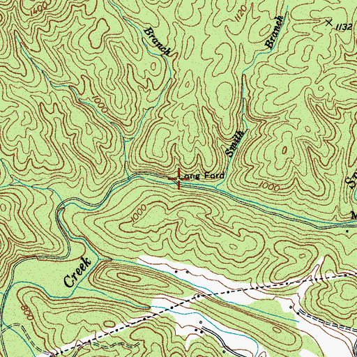 Topographic Map of Long Ford, TN