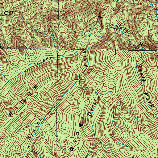 Topographic Map of Longarm Branch, TN