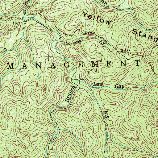 Topographic Map of Low Gap Branch, TN