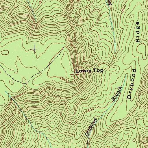 Topographic Map of Lowry Top, TN