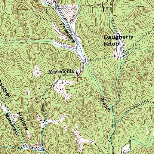 Topographic Map of Macedonia, TN