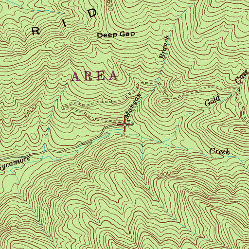 Topographic Map of Mangan Branch, TN