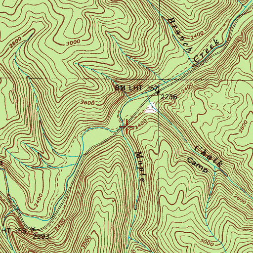 Topographic Map of Maple Branch, TN