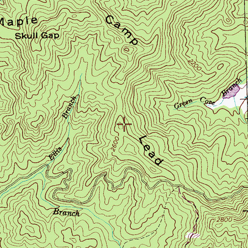 Topographic Map of Maple Camp Lead, TN