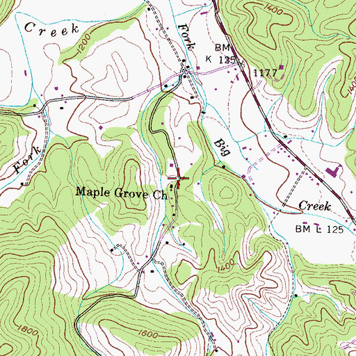 Topographic Map of Maple Grove Church, TN