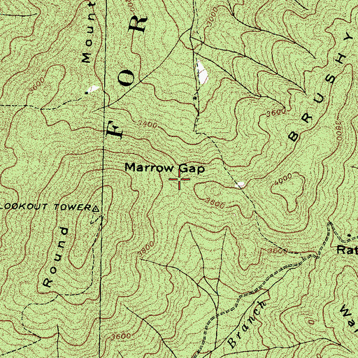 Topographic Map of Marrow Gap, TN