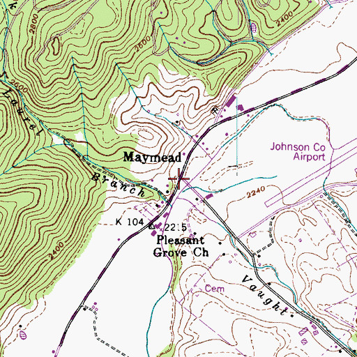 Topographic Map of Maymead, TN