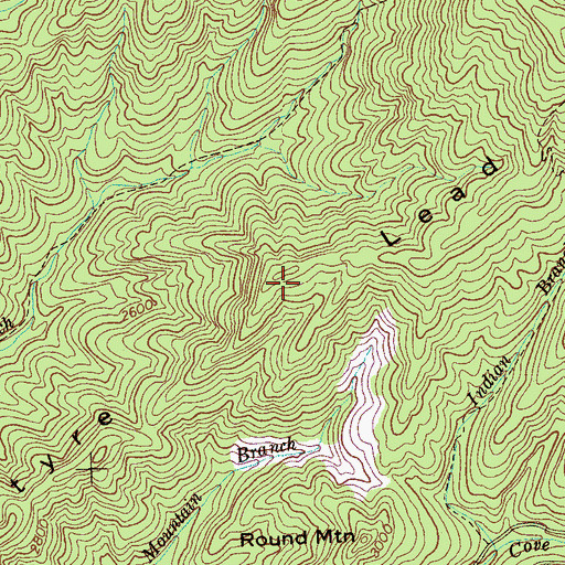 Topographic Map of McIntyre Lead, TN