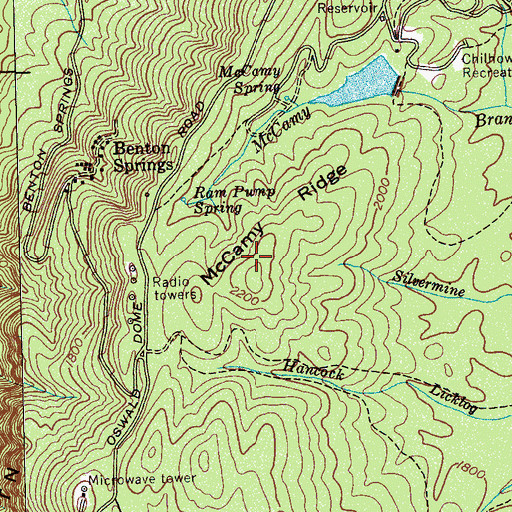 Topographic Map of McCamy Ridge, TN