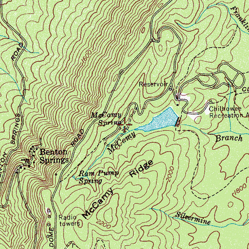 Topographic Map of McCamy Spring, TN