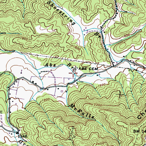 Topographic Map of McFalls Branch, TN