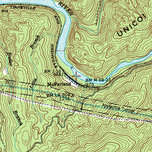 Topographic Map of McFarland, TN