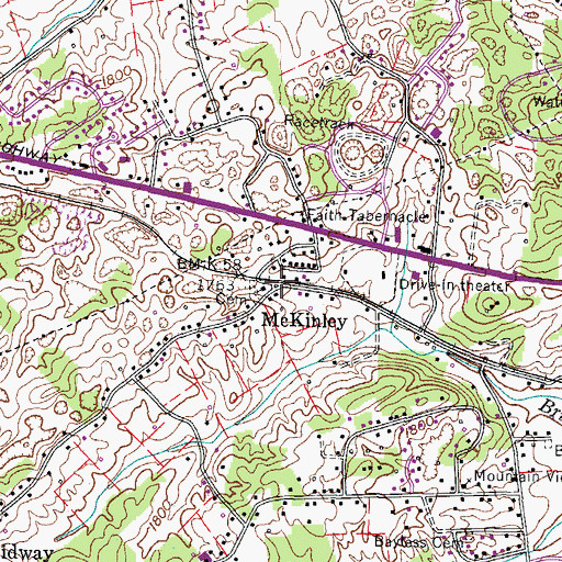 Topographic Map of McKinley, TN