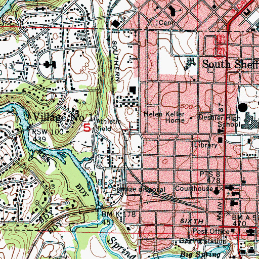 Topographic Map of Full Gospel Tabernacle, AL