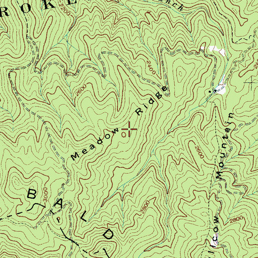 Topographic Map of Meadow Ridge, TN