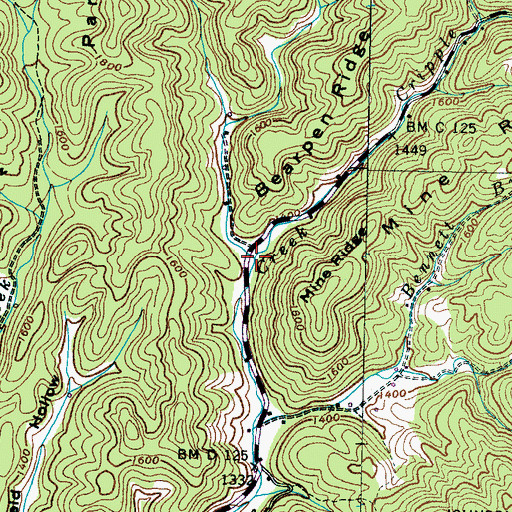 Topographic Map of Messer Branch, TN