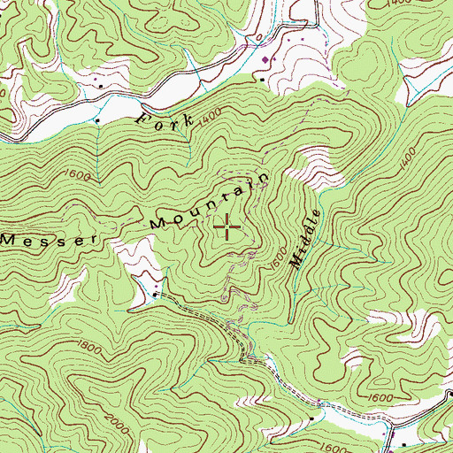 Topographic Map of Messer Mountain, TN