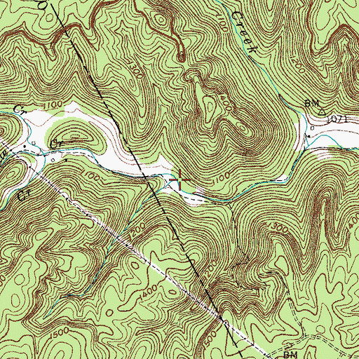 Topographic Map of Middle Creek, TN