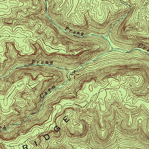 Topographic Map of Middle Prong Parch Corn Creek, TN
